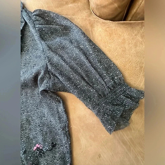 Zadig & Voltaire Sheer Heart Embroidered Beaded Blouse Womens Size Small - Picture 8 of 12